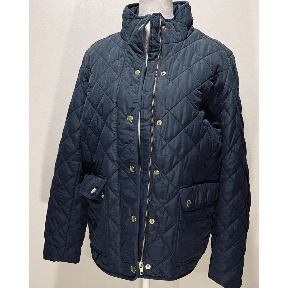 J. crew quilted jacket classic front pockets winter casual outdoors women's M